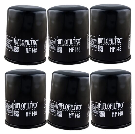 HF148 Oil Filter - Black - 6 Pack