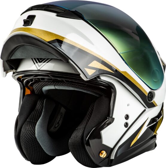 GMAX MD-01 Volta Modular Helmet White/Gold/Black Small - Image 4