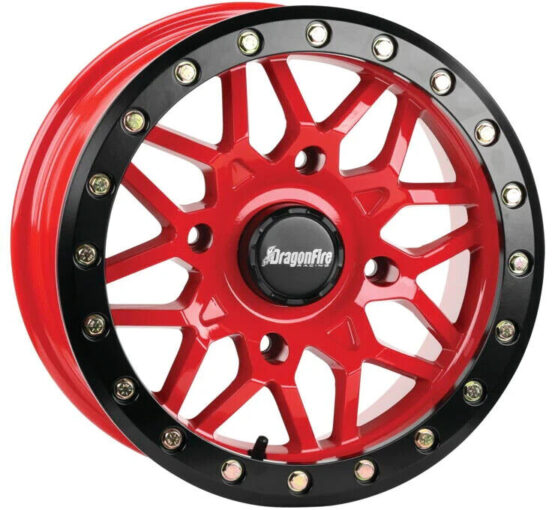 DragonFire Typhon Wheel 15x6 Machined Red 4/137 +40mm