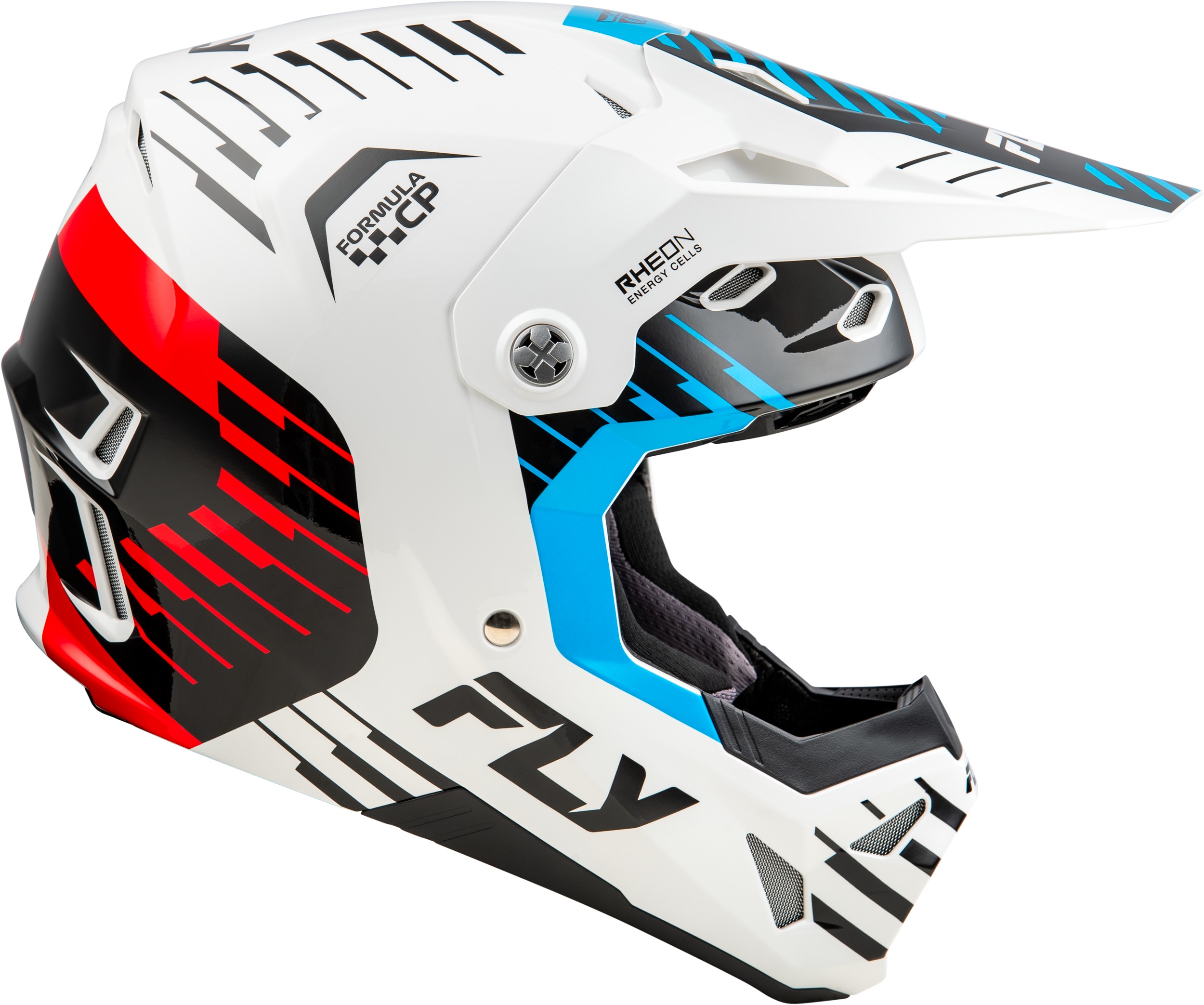 Fly Racing Formula CP Slice Helmet White/Red/Cyan XL - Image 3