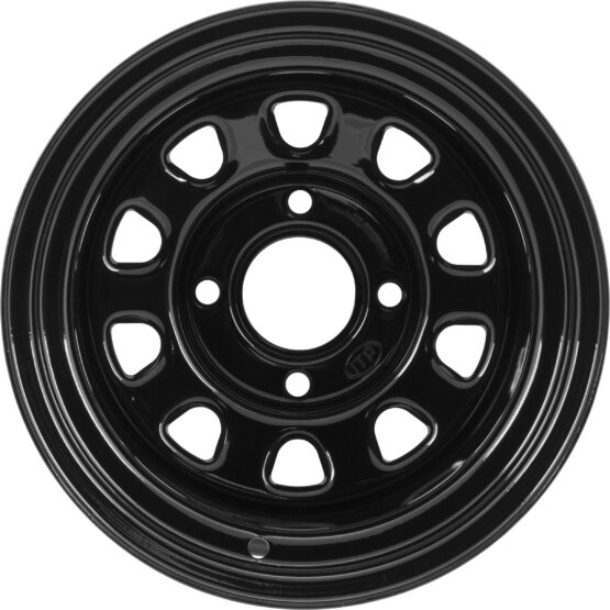 DELTA WHEEL BLACK FRONT 12X7 4+3 4/137