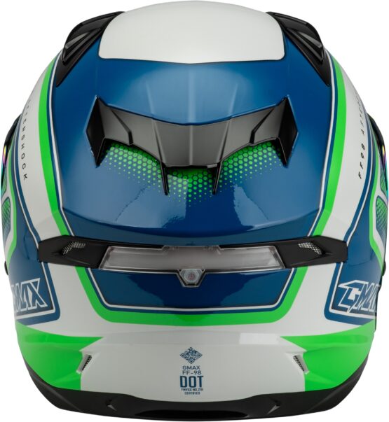 GMAX FF-98 Aftershock Helmet White/Neon Green Small - Image 4