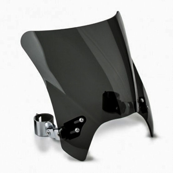 Dark Smoke Mohawk Windshield w/ Chrome Mounts Fits 44-51mm O.D. Forks