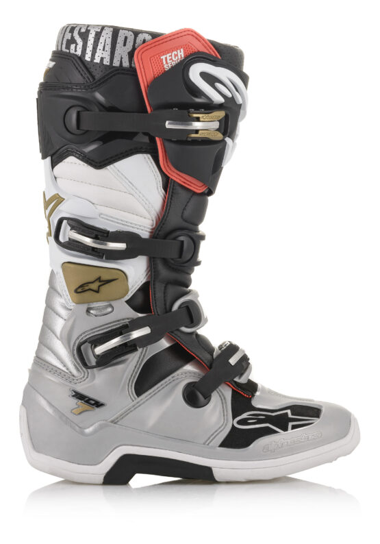 Tech 7 MX Boots Black/Silver/White/Gold US 08 - Image 3