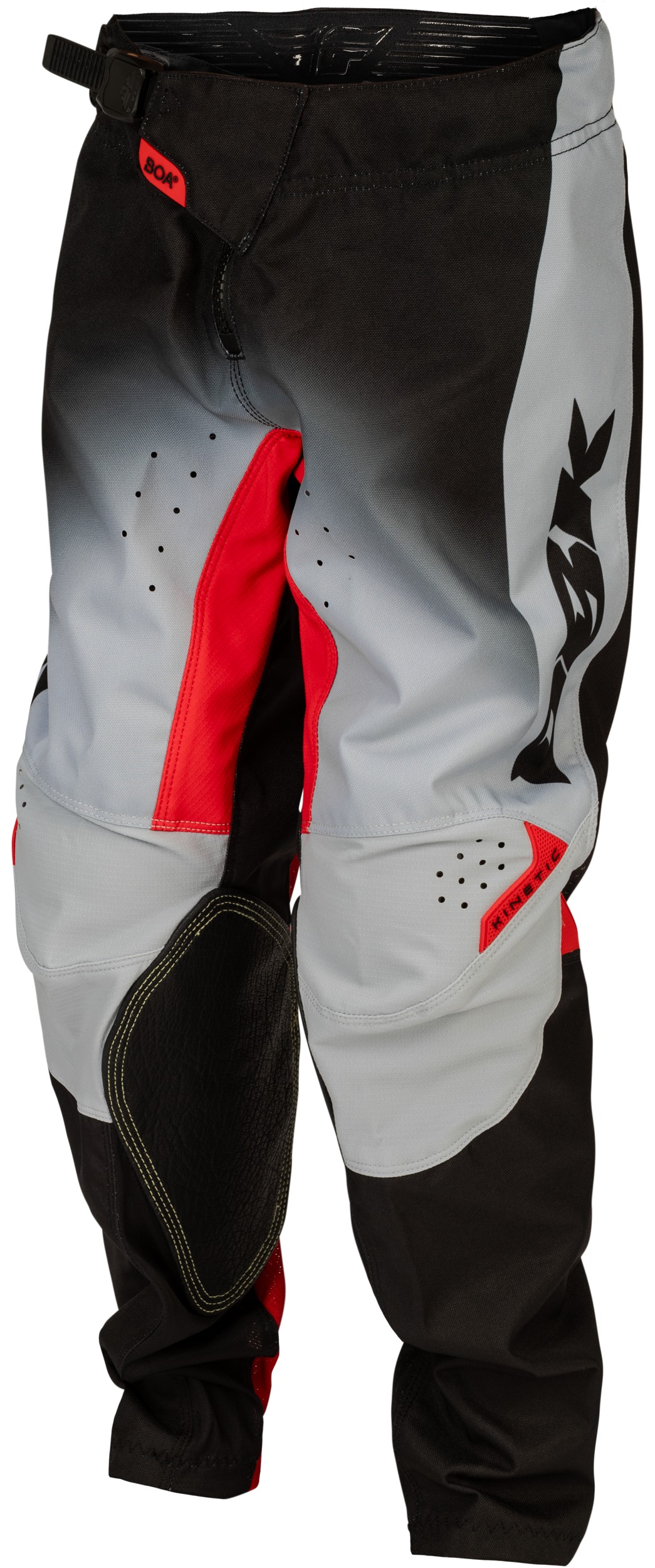 Fly Racing Youth Kinetic DBK Pants Grey/Black/Red Size 18 - Image 3