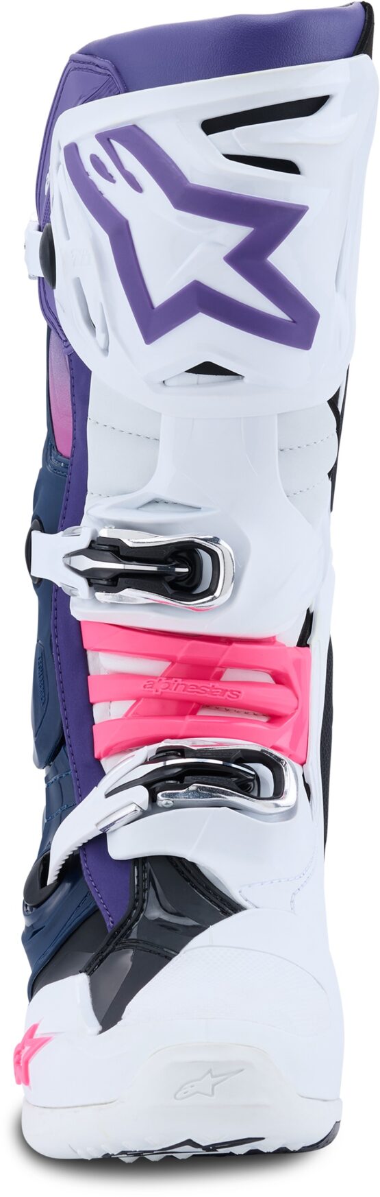 Alpinestars Tech 10 Boots White Violet Navy Pink Fluo US 8 - Image 5