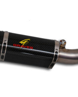 Graves Carbon Fiber Slip-On Exhaust Black Fits 09-18 Kawasaki ZX6R