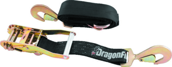 DragonFire Racing 2in Ratchet Strap Heavy Duty Black 10ft