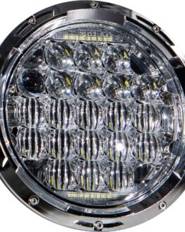 HardDrive LED Headlight 7in 90W Chrome 3500/2400 Lumens