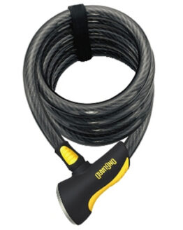 OnGuard Doberman 6' x 12mm Armored Coil Cable Lock for Motorcycle Scooter ATV