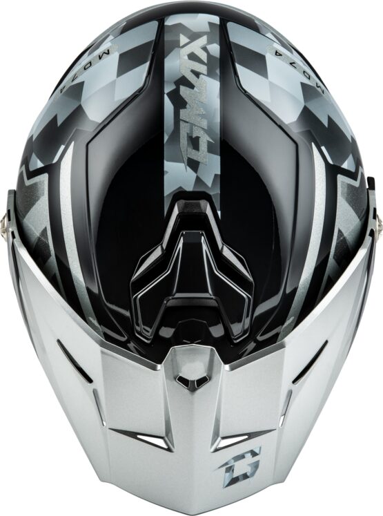 GMAX MD-74 Striker Modular Helmet Silver/Blue Metallic 2X-Large - Image 5