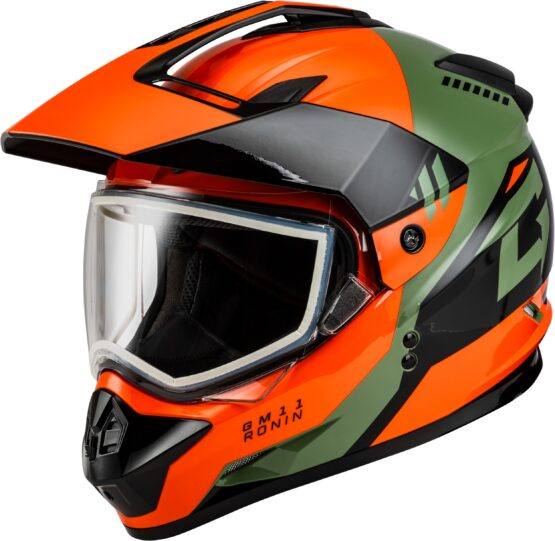 GMAX GM-11 Ronin Helmet Orange/Green/Black XL