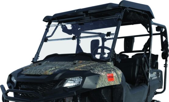 QuadBoss Windbreak Folding Windshield Clear Fits 14-22 Honda Pioneer 700 - Image 4
