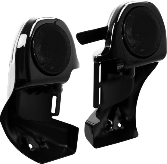 Saddle Tramp Lower Fairing Speaker Mounts Black For Harley FL Touring 83-13