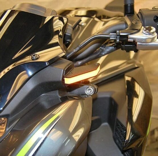 Front LED Turn Signals w/Load EQ Black by NRC Fits 20-24 Kawasaki Z900