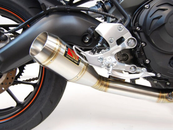 Competition Werkes GP Slip On Exhaust Silver Stainless Fits 14-20 FZ-09 XSR900