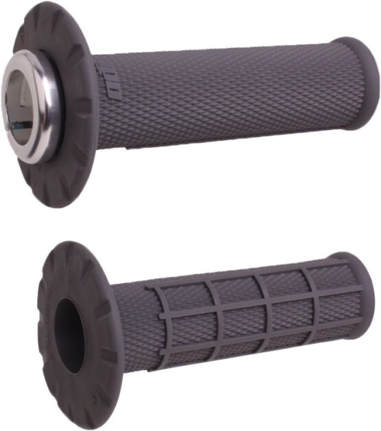 ODI Micro-X Half-Waffle V2 Lock-On Grips Graphite/Silver