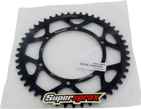 Supersprox Steel Rear Sprocket 49T Black Fits 82-17 Kawasaki Suzuki - Image 4