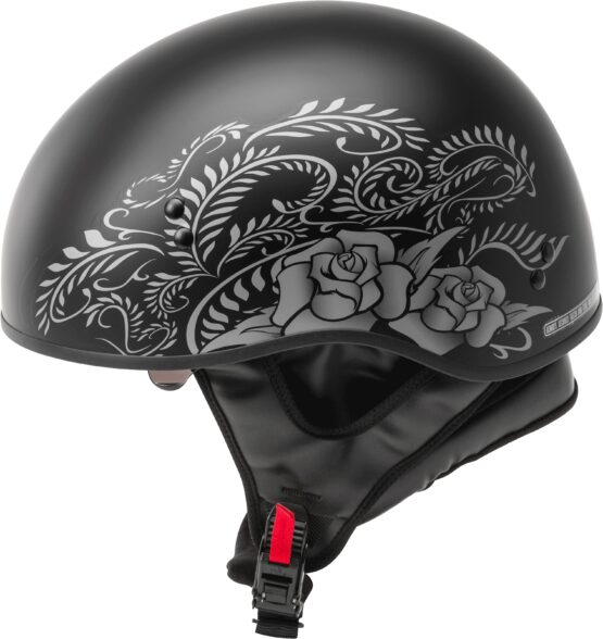 GMAX HH-65 Half Helmet Rose Naked Matte Black/Silver XS - Image 4