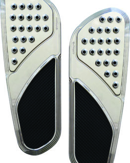 Accutronix Accu Drilled Vintage Floor Boards Chrome Fits HD Touring & Softail