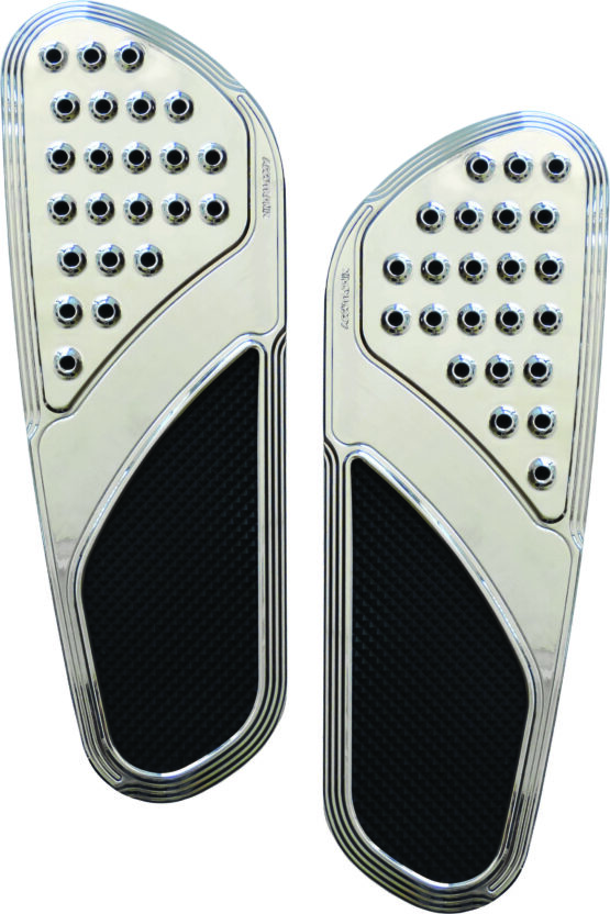 Accutronix Accu Drilled Vintage Floor Boards Chrome Fits HD Touring & Softail