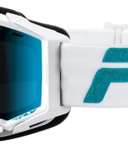Fly Racing Zone Elite Snow Goggle White/Teal Sky Blue Polarized Lens