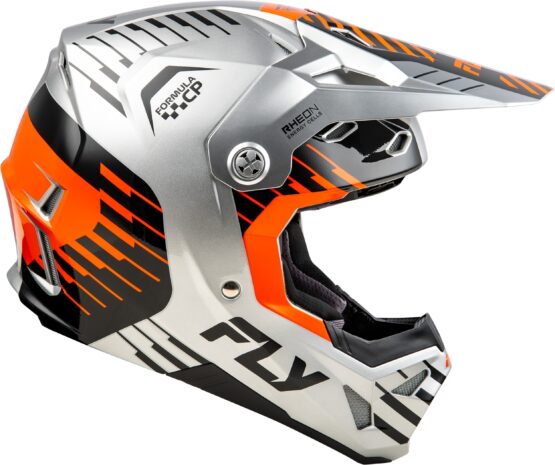 Fly Racing Formula CP Slice Helmet Grey/Orange/Black LG - Image 3