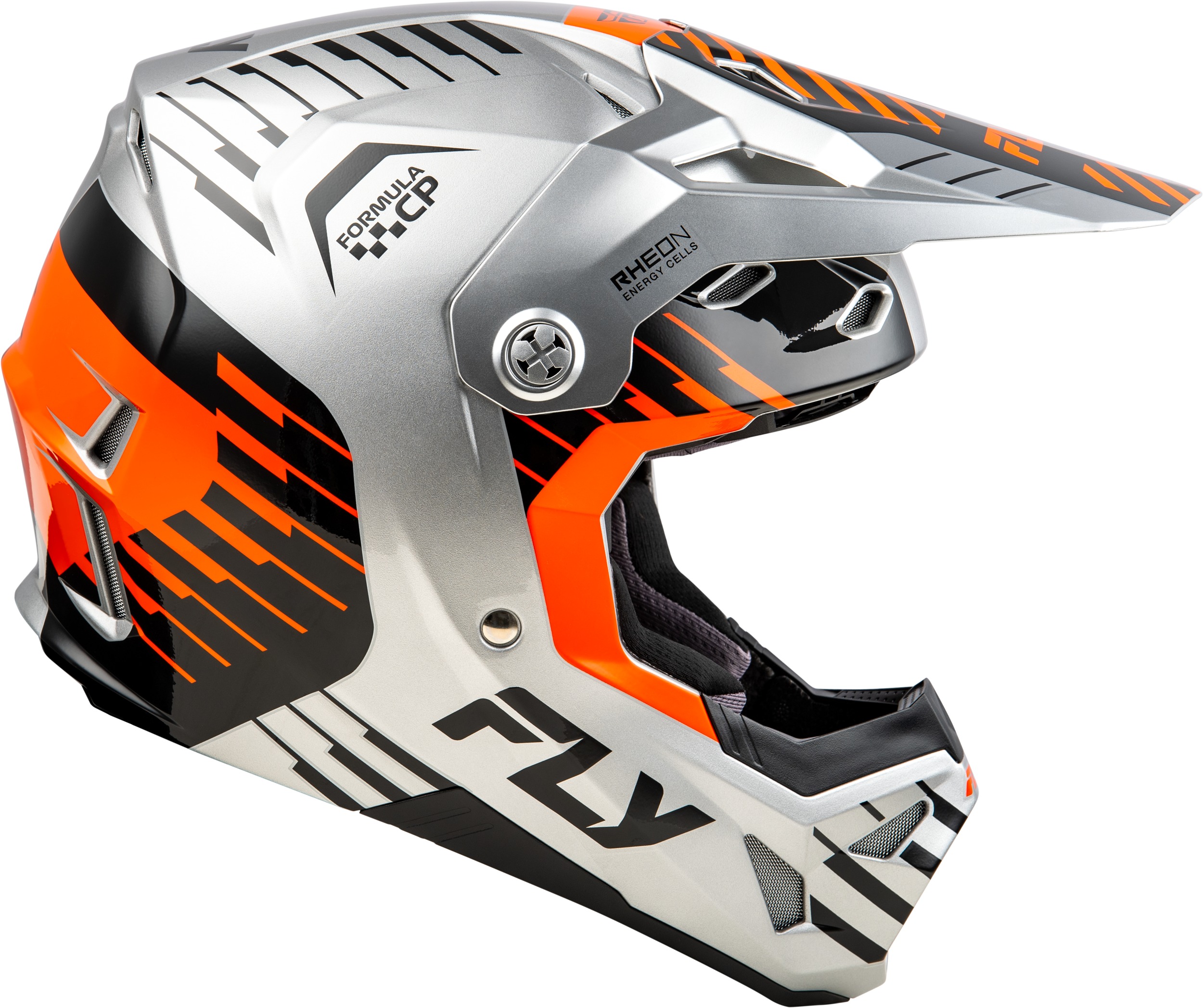 Fly Racing Formula CP Slice Helmet Grey/Orange/Black LG - Image 3
