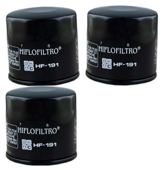 HF191 Oil Filter - Black - 3 Pack