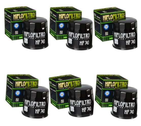 HF740 Oil Filter - Black - 6 Pack
