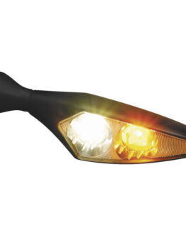Kuryakyn Rhombus Front Left Light White/Amber Satin Black