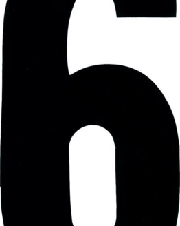 #6 6" Tall Black "Extreme" Stick-On Race Numbers - 3 Pack