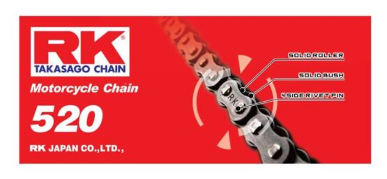 RK Chain RKC Non Sealed 520-114 Link Motorcycle Chain Natural