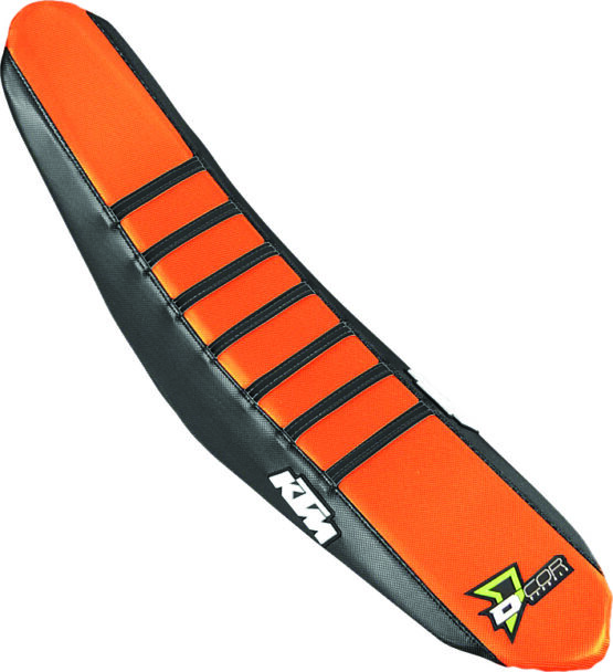 D'Cor Black/Orange Seat Cover w/Black Ribs Fits 16-18 KTM SX/F XC/F
