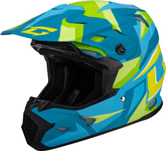 GMAX MX-96 Splinter Helmet Matte Blue/Green Large