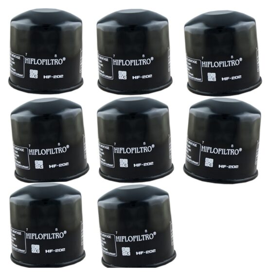 HF202 Oil Filter - Black - 8 Pack