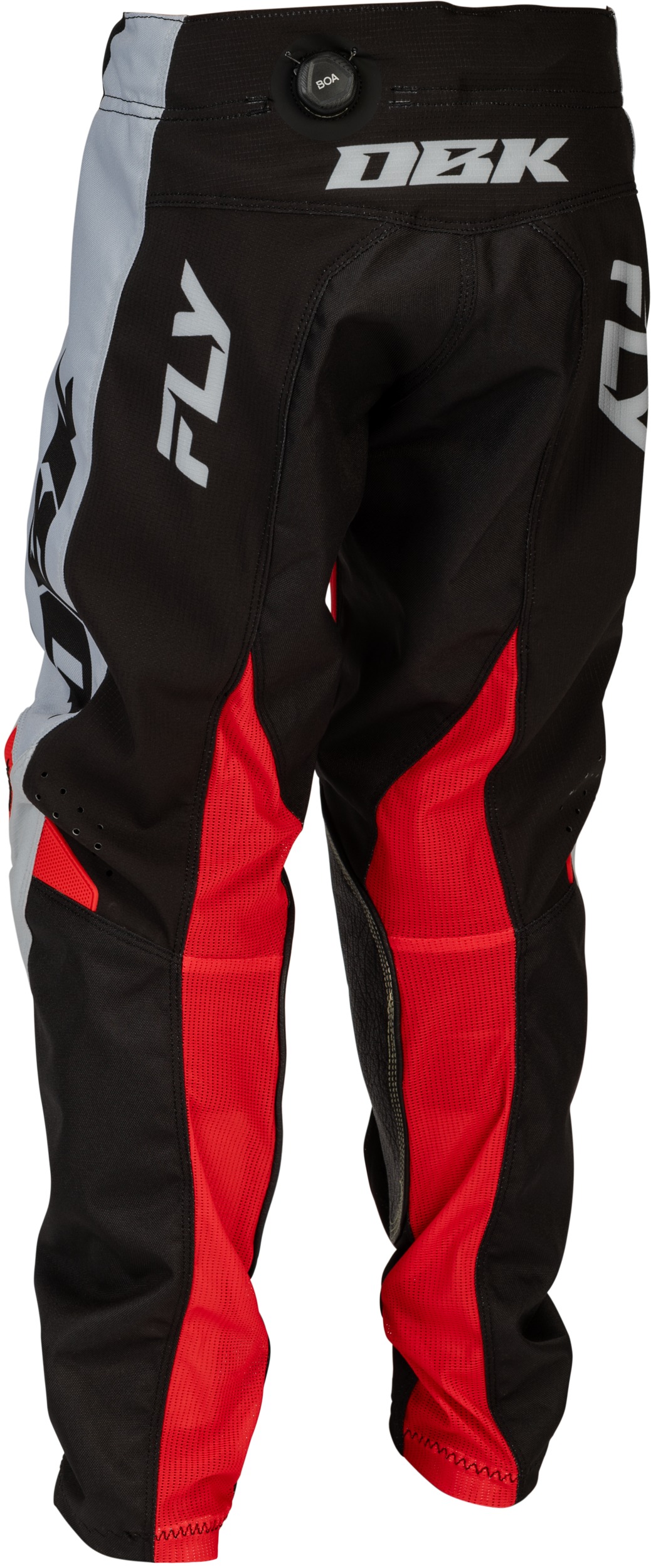 Fly Racing Youth Kinetic DBK Pants Grey/Black/Red Size 18 - Image 4