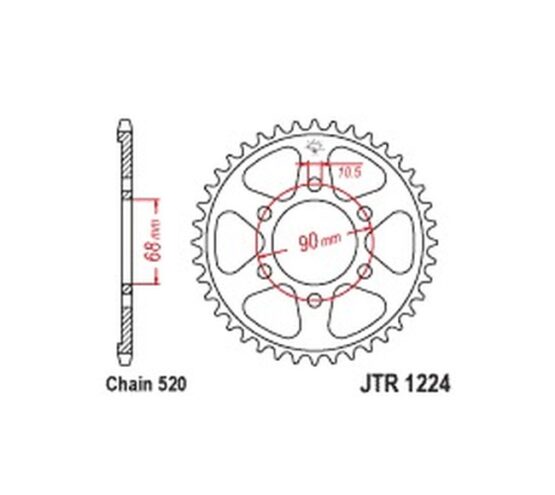 Steel Rear Sprocket - 36 Teeth 520 - Image 2