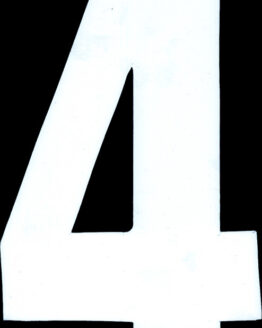 #4 6" Tall White "Extreme" Stick-On Race Numbers - 3 Pack