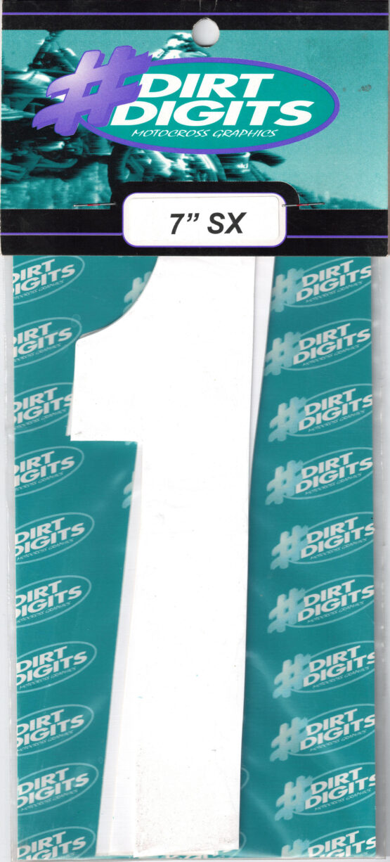 #1 7" Tall White "SX" Stick-On Race Numbers - 3 Pack - Image 2