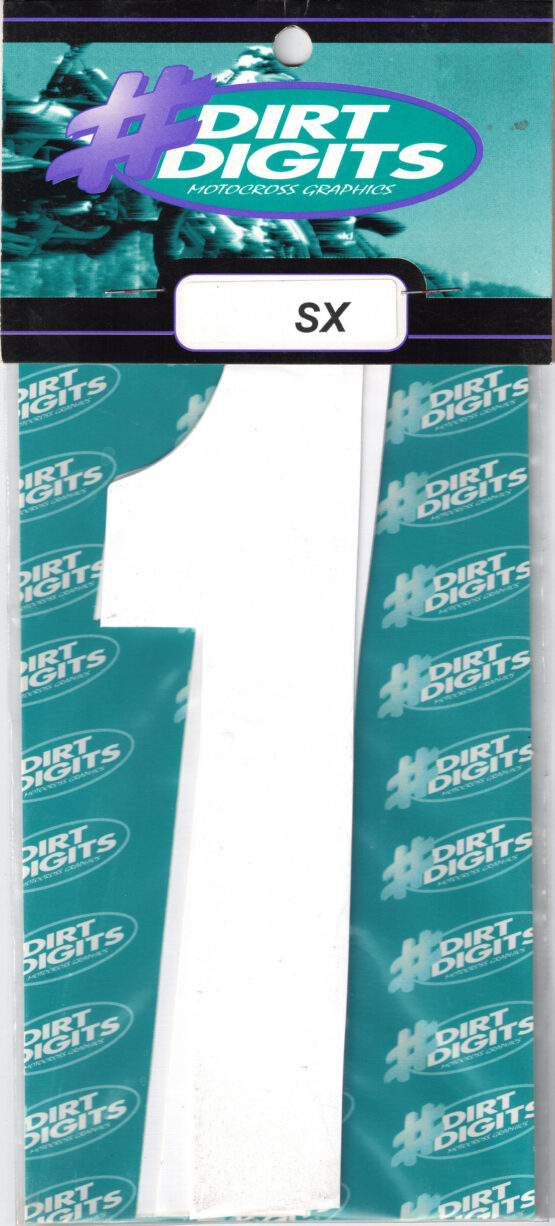 #1 5" Tall White "SX" Stick-On Race Numbers - 3 Pack - Image 2
