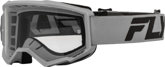 Fly Racing Youth Focus Goggles Silver/Charcoal Clear Lens