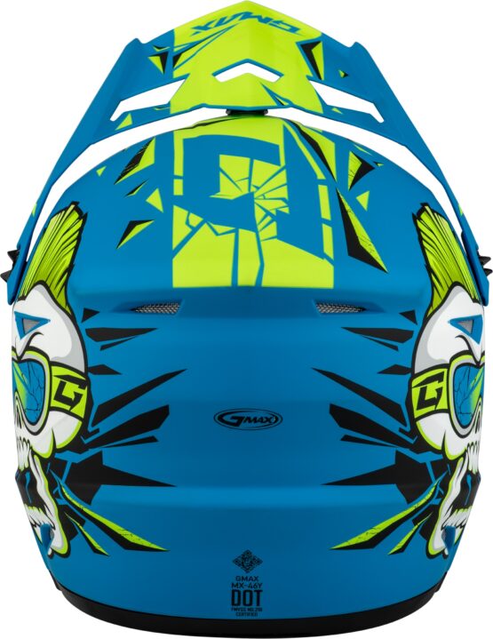 GMAX MX-46Y Unstable Youth Helmet Matte Blue/Green Medium - Image 4