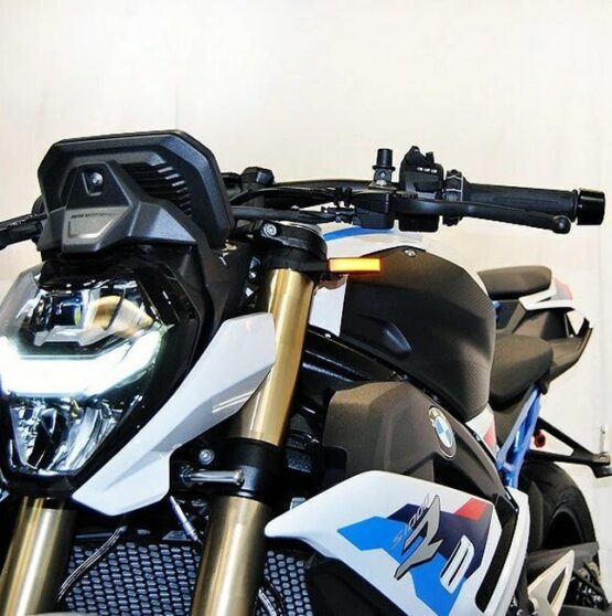 New Rage Cycles Front LED Turn Signals Black Fits 21-24 BMW S1000R