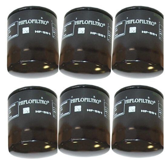 HF551 Oil Filter - Black - 6 Pack