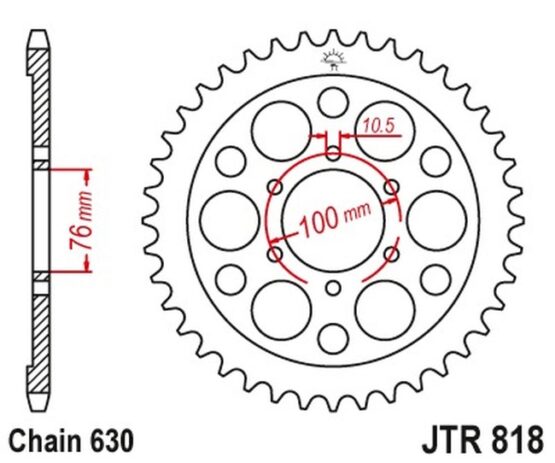 Steel Rear Sprocket - 40 Tooth - Image 2
