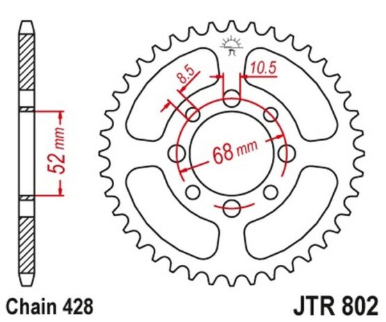 Steel Rear Sprocket - 50 Teeth 428 - Image 2