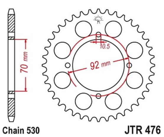Steel Rear Sprocket - 41 Teeth 530 - Image 2