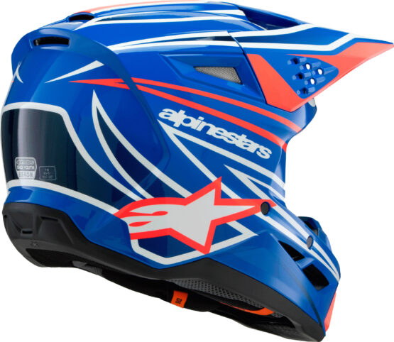 Alpinestars SM3 Youth Wurx Helmet YS Blue/Red/White/Black - Image 3