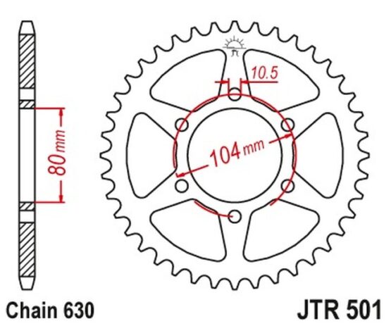 Steel Rear Sprocket - 32 Teeth 630 - Image 2